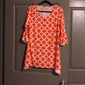 Asymmetric short poetic sleeve blouse